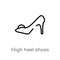 outline high heel shoes vector icon. isolated black simple line element illustration from fashion concept. editable vector stroke