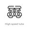 outline high speed tube vector icon. isolated black simple line element illustration from artificial intellegence concept.