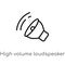 outline high volume loudspeaker vector icon. isolated black simple line element illustration from user interface concept. editable
