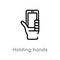 outline holding hands vector icon. isolated black simple line element illustration from gestures concept. editable vector stroke