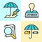 Outline Home and Auto Insurance Icons