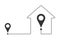 Outline home location icon. The way home