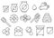 Outline honey and beekeeping set  icons. Simple beekeeping collection.  bee, honey pot, honeycombs. vector illustration