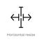 outline horizontal resize vector icon. isolated black simple line element illustration from arrows concept. editable vector stroke