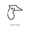 outline hornbill vector icon. isolated black simple line element illustration from animals concept. editable vector stroke