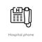 outline hospital phone vector icon. isolated black simple line element illustration from technology concept. editable vector