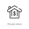 outline house value vector icon. isolated black simple line element illustration from user interface concept. editable vector