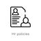 outline hr policies vector icon. isolated black simple line element illustration from general-1 concept. editable vector stroke hr