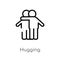 outline hugging vector icon. isolated black simple line element illustration from people concept. editable vector stroke hugging