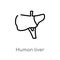 outline human liver vector icon. isolated black simple line element illustration from human body parts concept. editable vector