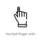 outline hurted finger with bandage vector icon. isolated black simple line element illustration from medical concept. editable