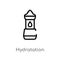 outline hydratation vector icon. isolated black simple line element illustration from gym and fitness concept. editable vector