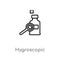 outline hygroscopic vector icon. isolated black simple line element illustration from cleaning concept. editable vector stroke