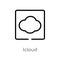 outline icloud vector icon. isolated black simple line element illustration from user interface concept. editable vector stroke