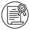Outline icon for approved agreement document.
