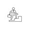 Outline icon - Businessman stairway