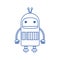 Outline icon is a friendly robot on white background