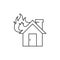 Outline icon - House fire