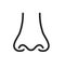 Outline icon human senses: smell nose. Vector symbol isolated on background