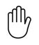 Outline icon human senses: touch hand. Vector symbol isolated on background
