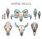 Outline icon skull animals