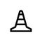Outline icon. Traffic cone emblem. Vector illustration