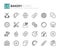 Outline icons about bakery products