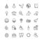 Outline icons - easter symbols, spring set