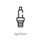 outline ignition vector icon. isolated black simple line element illustration from transportation concept. editable vector stroke