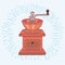 Outline illustration of manual brass coffee grinder icon