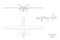 Outline image of military drone. Top, front and side view. Army aircraft for intelligence and attack