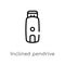 outline inclined pendrive vector icon. isolated black simple line element illustration from technology concept. editable vector