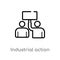 outline industrial action vector icon. isolated black simple line element illustration from user interface concept. editable