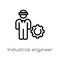 outline industrial engineer vector icon. isolated black simple line element illustration from industry concept. editable vector