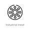 outline industrial tread vector icon. isolated black simple line element illustration from industry concept. editable vector