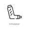 outline inhalator vector icon. isolated black simple line element illustration from medical concept. editable vector stroke