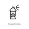 outline insecticide vector icon. isolated black simple line element illustration from agriculture farming concept. editable vector