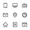 Outline interface icons. Vector icons. Information symbols. Business card elements