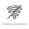 outline internet connections off vector icon. isolated black simple line element illustration from ultimate glyphicons concept.