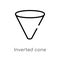 outline inverted cone vector icon. isolated black simple line element illustration from shapes concept. editable vector stroke