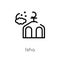 outline isha vector icon. isolated black simple line element illustration from religion-2 concept. editable vector stroke isha