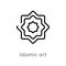 outline islamic art vector icon. isolated black simple line element illustration from art concept. editable vector stroke islamic