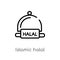 outline islamic halal vector icon. isolated black simple line element illustration from religion-2 concept. editable vector stroke