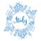 Outline Italy Skyline with Blue Landmarks and Copy Space.