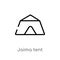 outline jaima tent vector icon. isolated black simple line element illustration from travel concept. editable vector stroke jaima