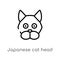 outline japanese cat head vector icon. isolated black simple line element illustration from animals concept. editable vector