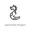 outline japanese dragon vector icon. isolated black simple line element illustration from animals concept. editable vector stroke
