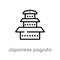 outline japanese pagoda vector icon. isolated black simple line element illustration from buildings concept. editable vector