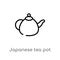 outline japanese tea pot vector icon. isolated black simple line element illustration from food concept. editable vector stroke