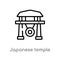 outline japanese temple vector icon. isolated black simple line element illustration from buildings concept. editable vector